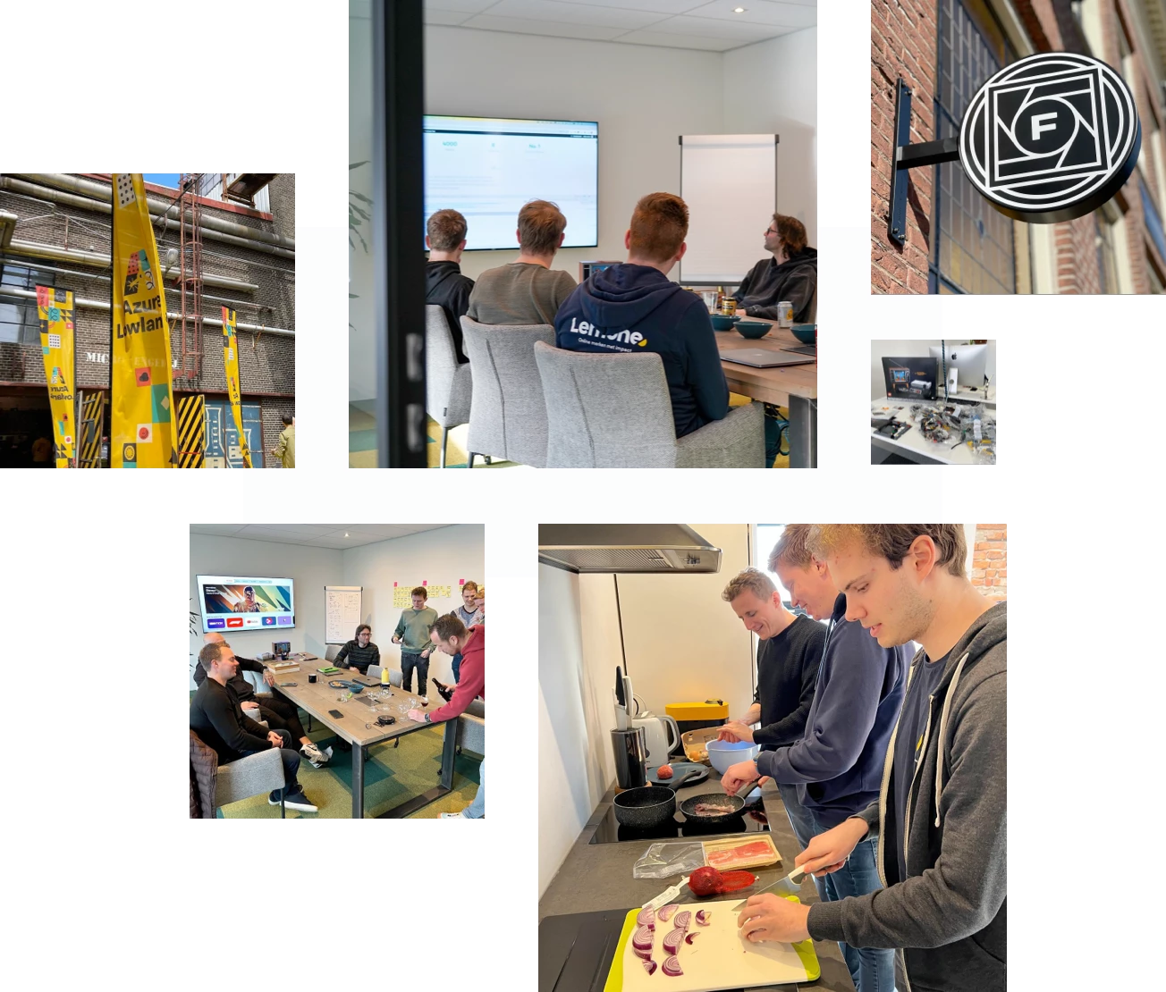 Foto collage van de sfeer bij Lemone