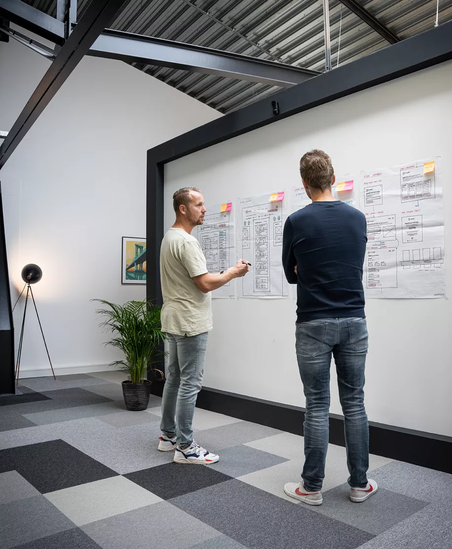 Een wireframe sessie op kantoor bij Lemone