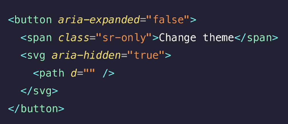 Voorbeeld markup voor een icon button