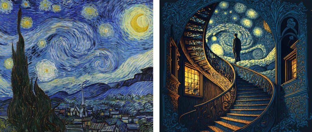 starry night in combinatie met Escher