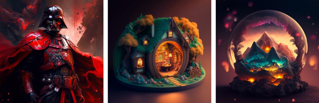 Voorbeelden van afbeeldingen gemaakt in Midjourney AI