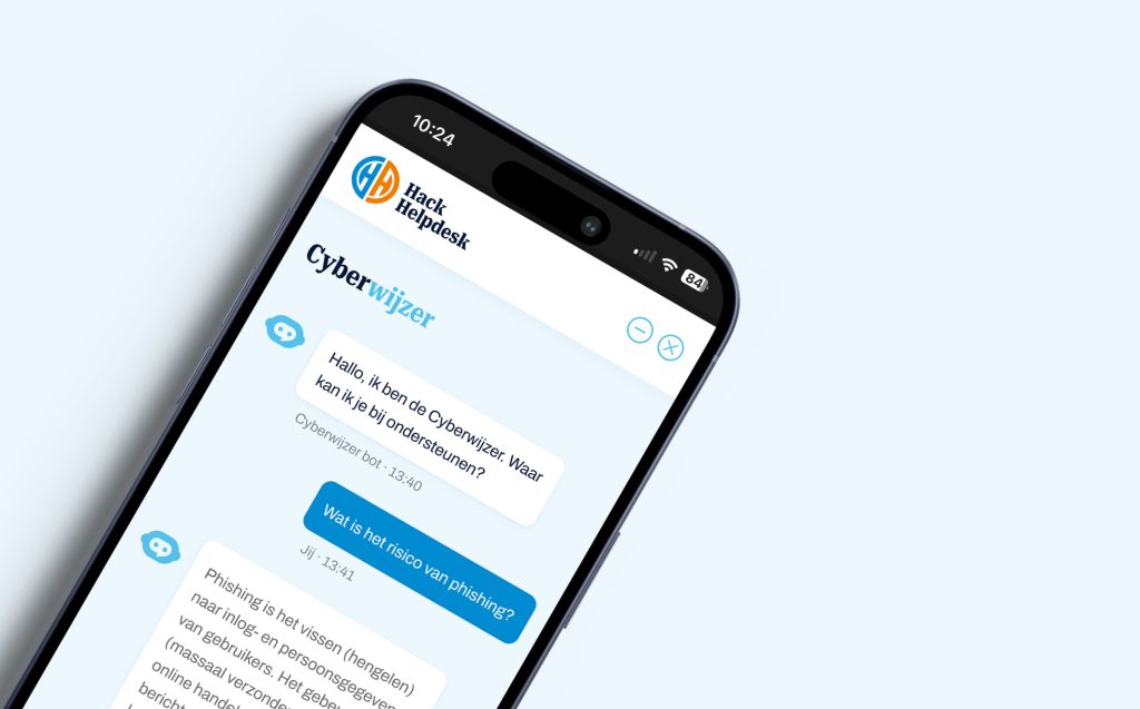 mockup vand e chatbot van hack helpdesk