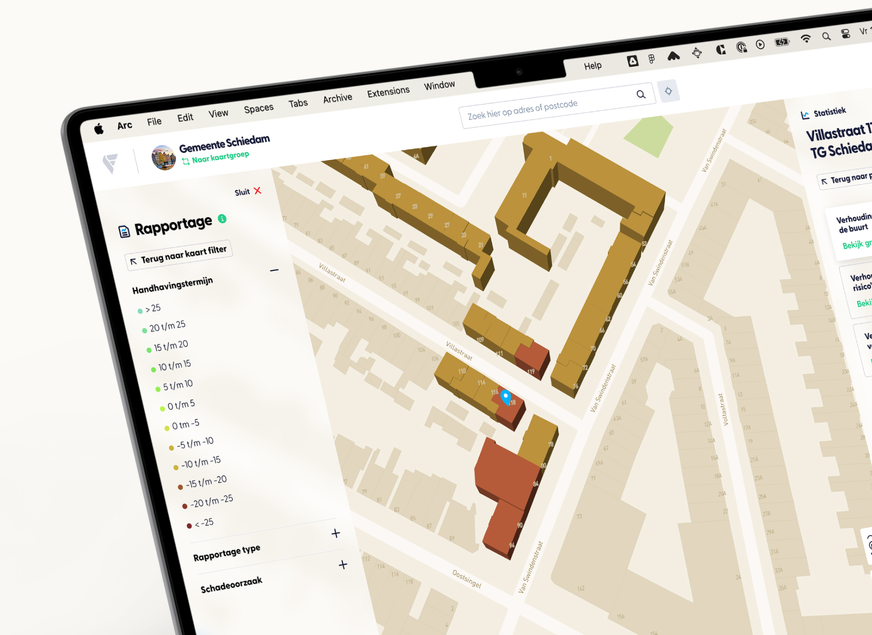 mockup van de app van Fundermaps