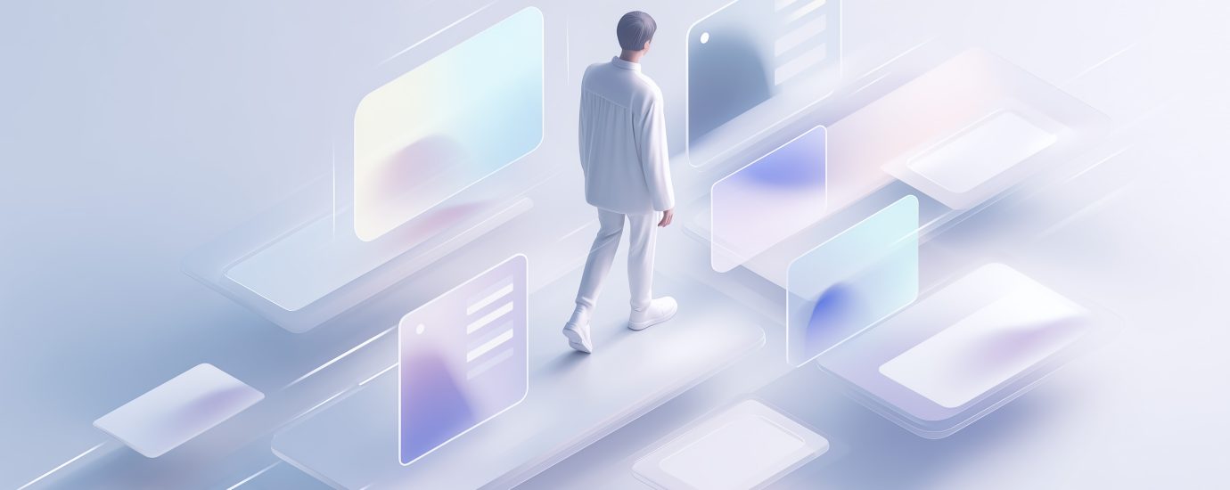 Gebruiker wandelt door een online omgeving